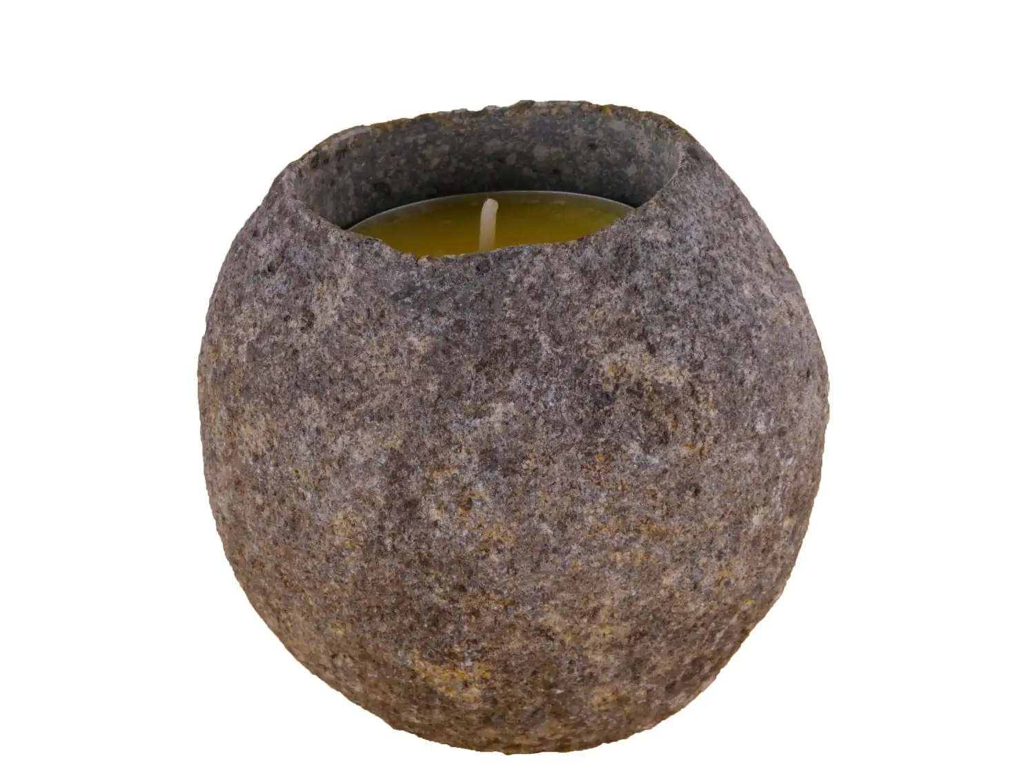  Product image 1 of the product “Small pebble as fragile t-light holder. dia. 42mm made of Riverstone ”